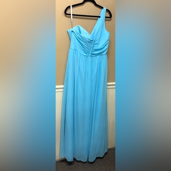 ALFRED ANGELO Women's Dress Blue One Shoulder Formal Gown Plus Size 16 NWT - Picture 2 of 5
